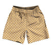 Checkerboard Half Inch Orange Burnt and White Soccer Shorts Made In USA by Tribe Lacrosse
