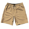 Checkerboard Half Inch Orange Burnt and White 10" Swim Shorts Made in USA by Tribe Lacrosse