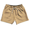 Checkerboard Half Inch Orange Burnt and White 5" Swim Shorts Made in USA by Tribe Lacrosse