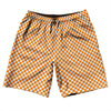 Checkerboard Half Inch Orange Tennessee and White 10" Swim Shorts Made in USA by Tribe Lacrosse