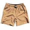 Checkerboard Half Inch Orange Tennessee and White Swim Shorts 7" Made in USA by Tribe Lacrosse