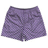 Checkerboard Half Inch Purple Lakers and White Rugby Shorts Made In USA by Tribe Lacrosse