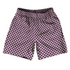 Checkerboard Half Inch Purple Medium and Vegas Gold Athletic Running Fitness Exercise Shorts 7" Inseam Shorts Made In USA by Tribe Lacrosse