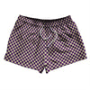 Checkerboard Half Inch Purple Medium and Vegas Gold 2.5" Swim Shorts Made in USA by Tribe Lacrosse