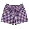 Checkerboard Half Inch Purple Medium and White Rugby Shorts Made In USA by Tribe Lacrosse