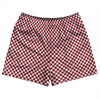 Checkerboard Half Inch Red Cardinal and White Rugby Shorts Made In USA by Tribe Lacrosse