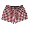 Checkerboard Half Inch Red Cardinal and White 2.5" Swim Shorts Made in USA by Tribe Lacrosse
