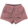 Checkerboard Half Inch Red Cardinal and White Womens & Girls Sport Shorts End Made In USA by Tribe Lacrosse