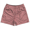 Checkerboard Half Inch Red Dark and White Rugby Shorts Made In USA by Tribe Lacrosse