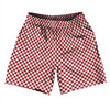 Checkerboard Half Inch Red Dark and White Soccer Shorts Made In USA by Tribe Lacrosse