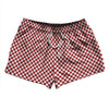 Checkerboard Half Inch Red Dark and White 2.5" Swim Shorts Made in USA by Tribe Lacrosse