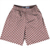 Checkerboard Half Inch Red Maroon and White Lacrosse Shorts Made In USA by Tribe Lacrosse