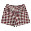 Checkerboard Half Inch Red Maroon and White Rugby Shorts Made In USA by Tribe Lacrosse