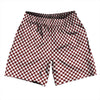 Checkerboard Half Inch Red Maroon and White Soccer Shorts Made In USA by Tribe Lacrosse