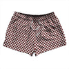 Checkerboard Half Inch Red Maroon and White 2.5" Swim Shorts Made in USA by Tribe Lacrosse