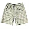 Checkerboard Half Inch Vegas Gold and White 10" Swim Shorts Made in USA by Tribe Lacrosse