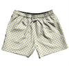 Checkerboard Half Inch Vegas Gold and White 5" Swim Shorts Made in USA by Tribe Lacrosse