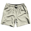 Checkerboard Half Inch Vegas Gold and White Swim Shorts 7" Made in USA by Tribe Lacrosse