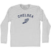 Chelsea Running Track Winged Foot-Adult Cotton Long Sleeve T-shirt by Tribe Lacrosse