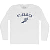 Chelsea Running Track Winged Foot-Adult Cotton Long Sleeve T-shirt by Tribe Lacrosse