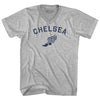 Chelsea Running Track Winged Foot-Adult Cotton V-neck T-shirt by Tribe Lacrosse