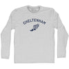 Cheltenham Running Track Winged Foot-Adult Cotton Long Sleeve T-shirt by Tribe Lacrosse