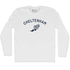Cheltenham Running Track Winged Foot-Adult Cotton Long Sleeve T-shirt by Tribe Lacrosse