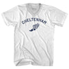 Cheltenham Running Track Winged Foot-Adult Cotton V-neck T-shirt by Tribe Lacrosse