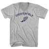 Chesterfield Running Track Winged Foot Adult Cotton V-neck T-shirt by Tribe Lacrosse