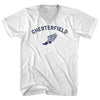 Chesterfield Running Track Winged Foot Adult Cotton V-neck T-shirt by Tribe Lacrosse