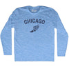 Chicago Running Track Winged Foot Adult Tri-Blend Long Sleeve T-shirt by Tribe Lacrosse