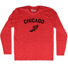 Chicago Running Track Winged Foot Adult Tri-Blend Long Sleeve T-shirt by Tribe Lacrosse