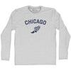 Chicago Running Track Winged Foot Adult Cotton Long Sleeve T-shirt by Tribe Lacrosse