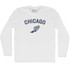 Chicago Running Track Winged Foot Adult Cotton Long Sleeve T-shirt by Tribe Lacrosse
