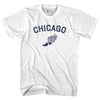 Chicago Running Track Winged Foot Adult Cotton T-shirt by Tribe Lacrosse