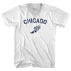 Chicago Running Track Winged Foot Adult Tri-Blend V-neck T-shirt by Tribe Lacrosse