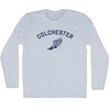 Colchester Running Track Winged Foot Adult Tri-Blend Long Sleeve T-shirt by Tribe Lacrosse