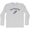 Colchester Running Track Winged Foot Adult Cotton Long Sleeve T-shirt by Tribe Lacrosse