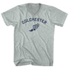 Colchester Running Track Winged Foot Adult Tri-Blend V-neck T-shirt by Tribe Lacrosse