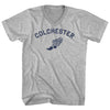 Colchester Running Track Winged Foot Adult Cotton V-neck T-shirt by Tribe Lacrosse