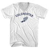 Colchester Running Track Winged Foot Adult Cotton V-neck T-shirt by Tribe Lacrosse