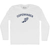 Copenhagen Running Track Winged Foot Adult Cotton Long Sleeve T-shirt by Tribe Lacrosse