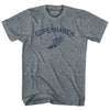 Copenhagen Running Track Winged Foot Adult Tri-Blend T-shirt by Tribe Lacrosse