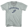 Copenhagen Running Track Winged Foot Adult Tri-Blend V-neck T-shirt by Tribe Lacrosse