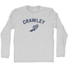 Crawley Running Track Winged Foot Adult Cotton Long Sleeve T-shirt by Tribe Lacrosse