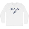 Crawley Running Track Winged Foot Adult Cotton Long Sleeve T-shirt by Tribe Lacrosse