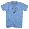 Crewe Running Track Winged Foot-Adult Tri-Blend V-neck T-shirt by Tribe Lacrosse