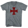 Crusader Cross Tri-Blend V-neck Womens Junior Cut T-shirt by Tribe Lacrosse