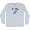 Crystal Running Track Winged Foot-Adult Tri-Blend Long Sleeve T-shirt by Tribe Lacrosse
