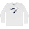 Crystal Running Track Winged Foot-Adult Cotton Long Sleeve T-shirt by Tribe Lacrosse